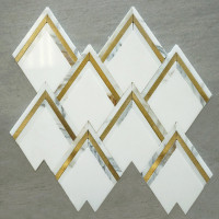 White Thassos Calacatta Gold Aluminum 15'' x 15''