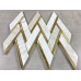 Calacatta Gold & Gold Aluminum Elongated Herringbone 15'' x 15 1/2''