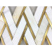 Calacatta Gold & Gold Aluminum Elongated Herringbone 15'' x 15 1/2''