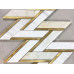 Calacatta Gold & Gold Aluminum Elongated Herringbone 15'' x 15 1/2''