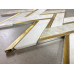 Calacatta Gold & Gold Aluminum Elongated Herringbone 15'' x 15 1/2''