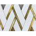 Thassos White & Gold Aluminum Elongated Herringbone 15'' x 15 1/2''