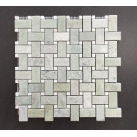 GREEN PEARL & THASSOS BASKETWEAVE POLISHED (1 SF/SHEET)