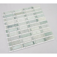 BAMBOO SERIES MING GREEN, THASSOS WHITE POLISHED (1 SF/SHEET, 5 PC/BOX)