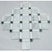 SQUARE DIAMOND BLANCO CARRARA, BIG FLOWER GREEN, ARISTONE POLISHED (0.93 SF/SHEET, 5 PC/BOX)