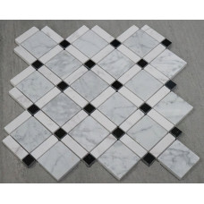 BIANCO CARRARA, ARISTONE AND NERO MARQUINA POLISHED (0.93 SF/SHEET, 5 PC/BOX)