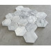 WHITE CARRARA 3" HEXAGON POLISHED  (0.875 SF/SHEET, 5 PC/BOX)