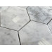 WHITE CARRARA 3" HEXAGON POLISHED  (0.875 SF/SHEET, 5 PC/BOX)