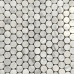 WHITE CARRARA POLISHED, SIZE 3/4" ROUND , 1.02 SF/SHEET