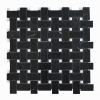 NERO MARQUINA BASKETWEAVE POLISHED (1 SF/SHEET, 5 PC/BOX)