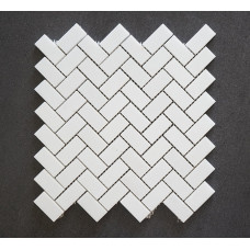 THASSOS WHITE POLISHED, SIZE 1x2 HERRINGBONE, 0.87 SF/SHEET