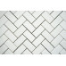 THASSOS WHITE POLISHED, SIZE 1x2 HERRINGBONE, 0.87 SF/SHEET