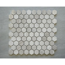 WOODEN GRAY POLISHED, SIZE 1 1/4" HEXAGON, 0.90 SF/SHEET